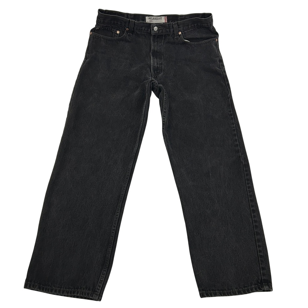 Levi's 550 Jeans Mens 38x32 Black Relaxed Fit Tapered Leg Denim Pants